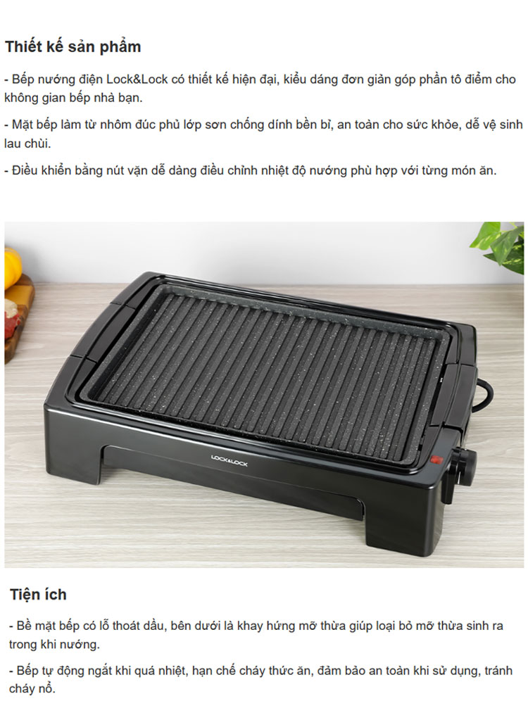 Bếp Nướng Điện LocknLock, 506*140*340mm, 220~240V - Màu Đen - EJG221 3 ap voucher 25 gia chi 796 500 bep nuong dien locknlock 506140340mm 220240v mau den ejg221 description 1785046193
