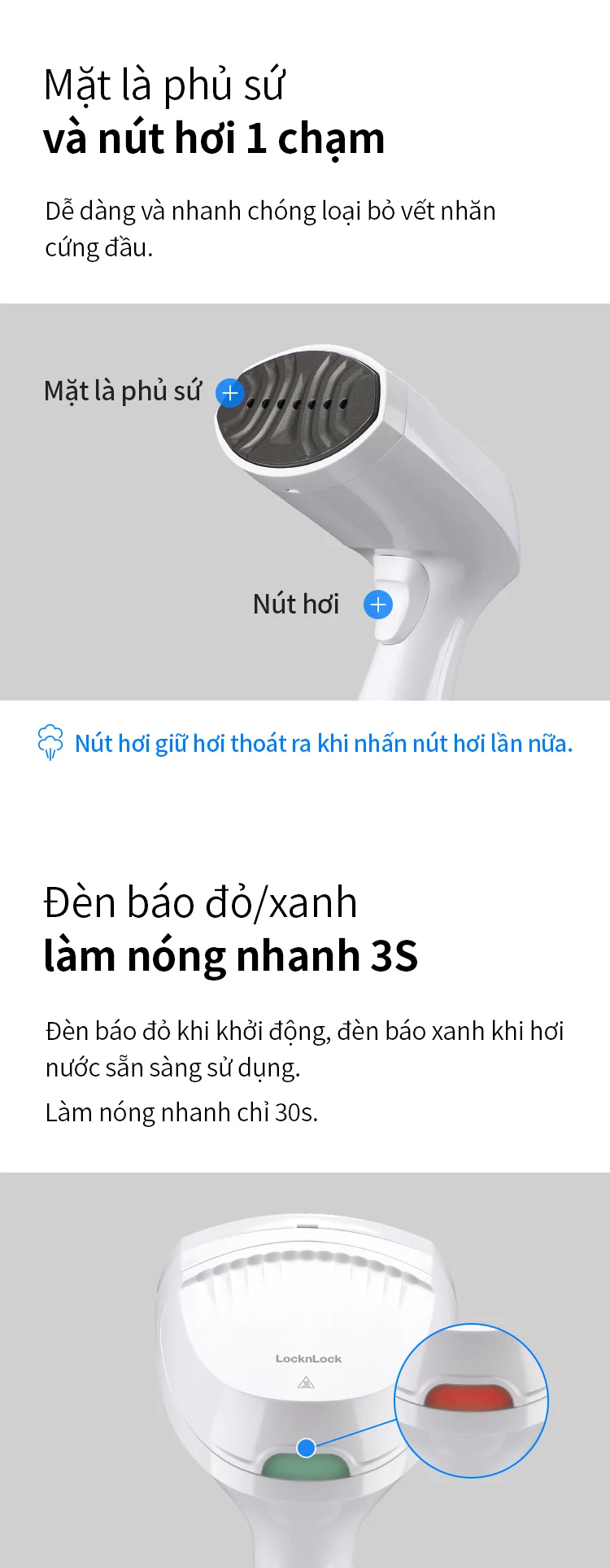 Bàn Là Hơi Nước Cầm Tay LocknLock Handy Steamer, 220 - 240 V, 50/60 Hz, 1600W, 250ml - Màu Trắng - ENI223WHT 8 ap voucher 6 ban la hoi nuoc cam tay locknlock handy steamer 220 240 v 50 60 hz 1600w 250ml mau trang eni223wht description 1785050595 1