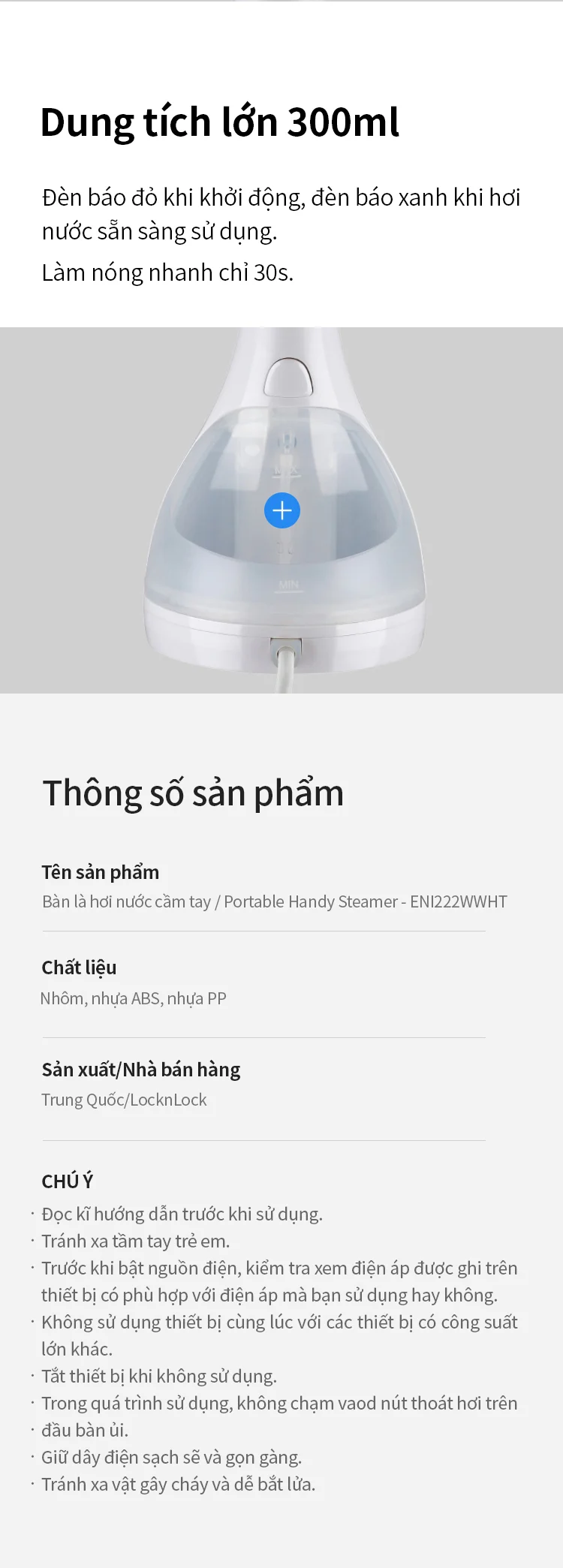 ban la hoi nuoc cam tay locknlock handy steamer 220 240 v 50 60 hz 1500w 300ml mau trang eni222wht description 1785050686 1