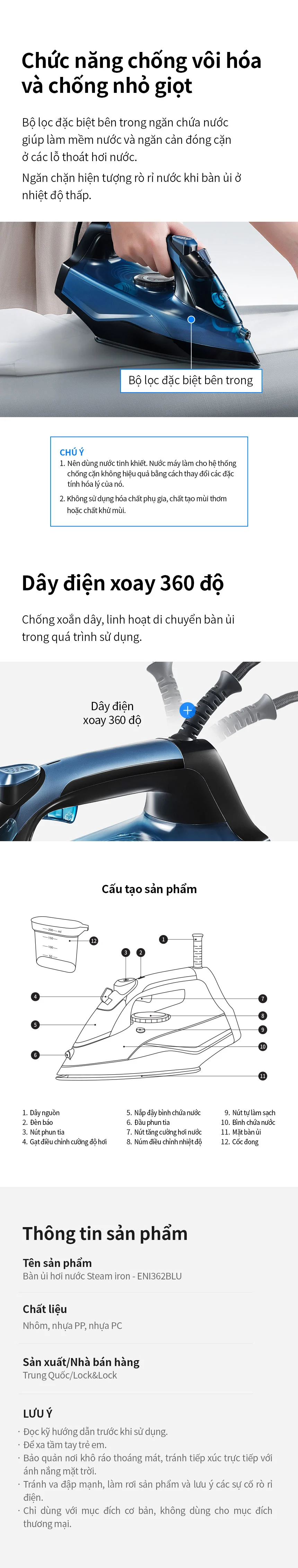 Bàn Ủi Hơi Nước LocknLock ENI362BLU 340ml 10 ban ui hoi nuoc locknlock eni362blu 340ml description 1785050656