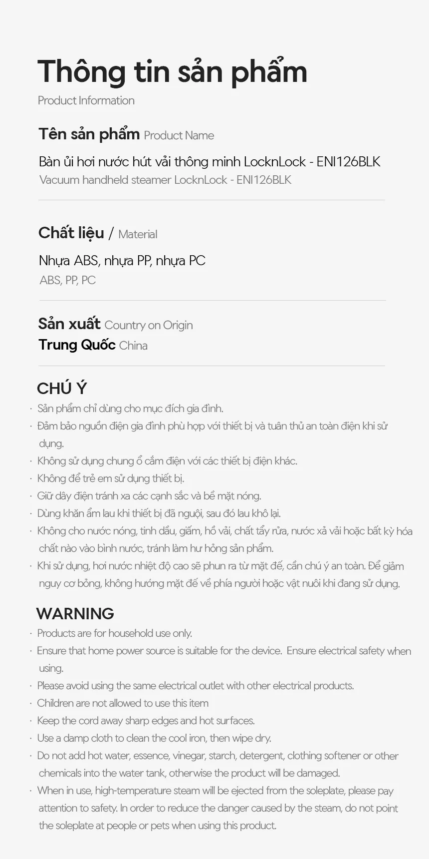 ban ui hoi nuoc locknlock hut vai thong minh eni216blk dung tich 270ml 220 240v 50 60hz1400w mau den description 1785050635