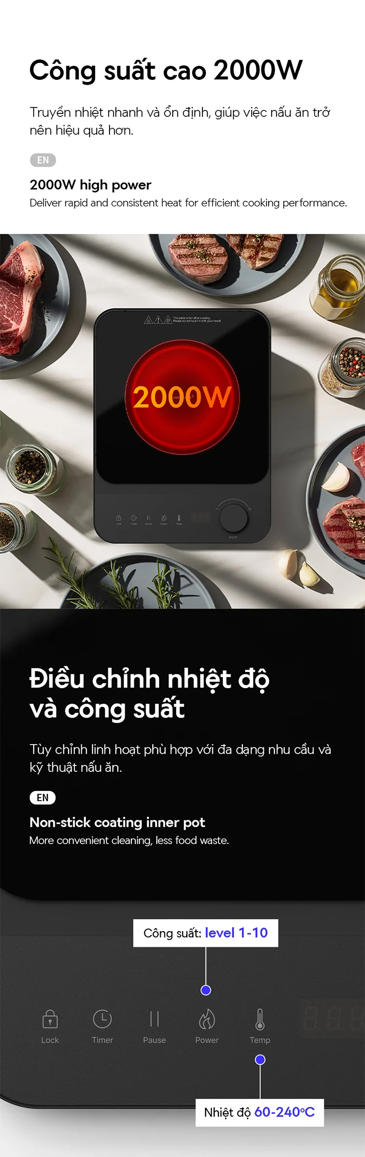 Bếp điện từ LocknLock Induction Cooker 2000W - Màu đen - EJI351BLK 7 bep dien tu locknlock induction cooker 2000w mau den eji351blk description 1785046013 1