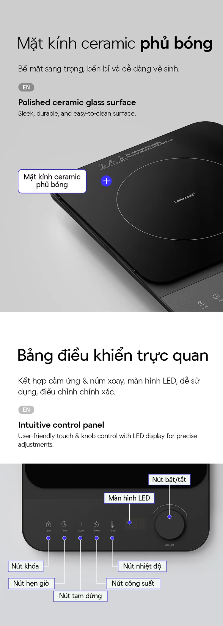Bếp điện từ LocknLock Induction Cooker 2000W - Màu đen - EJI351BLK 8 bep dien tu locknlock induction cooker 2000w mau den eji351blk description 1785046014