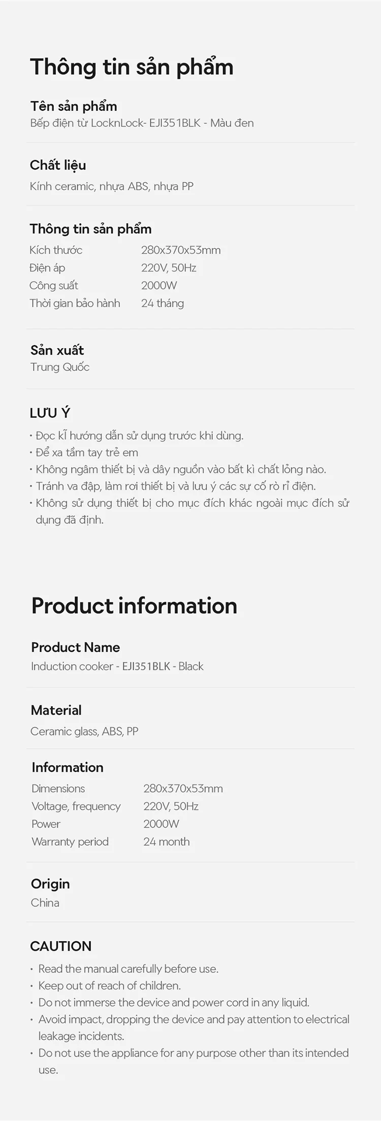 Bếp điện từ LocknLock Induction Cooker 2000W - Màu đen - EJI351BLK 10 bep dien tu locknlock induction cooker 2000w mau den eji351blk description 1785046015