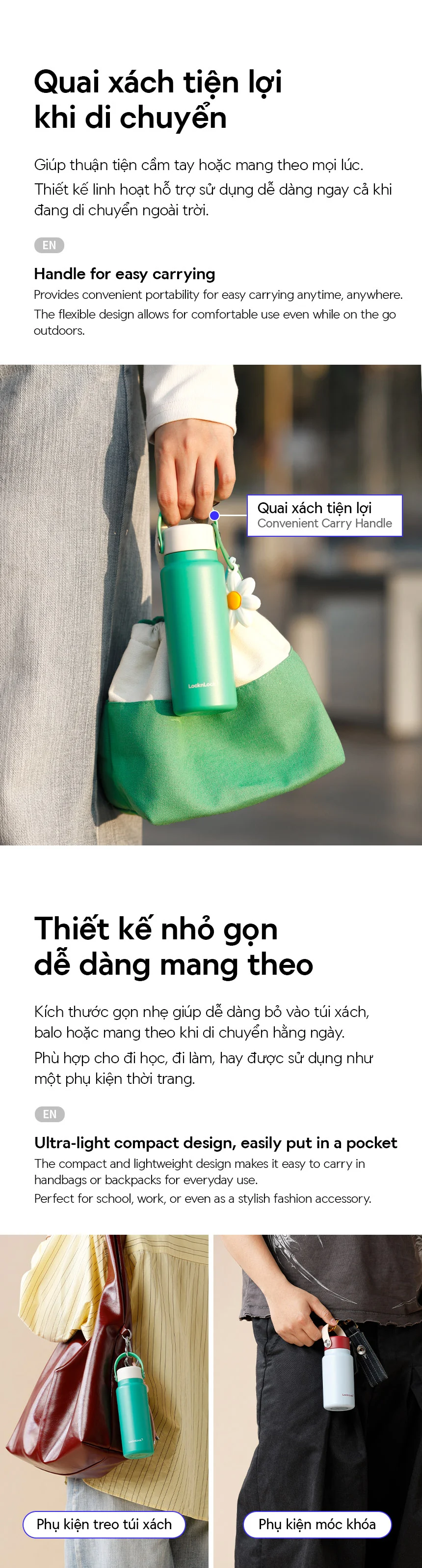 binh giu nhiet bo tui locknlock mini pocket tumbler co quai xach lhc4439grn lhc4438blu lhc4437ivy description 1785056071