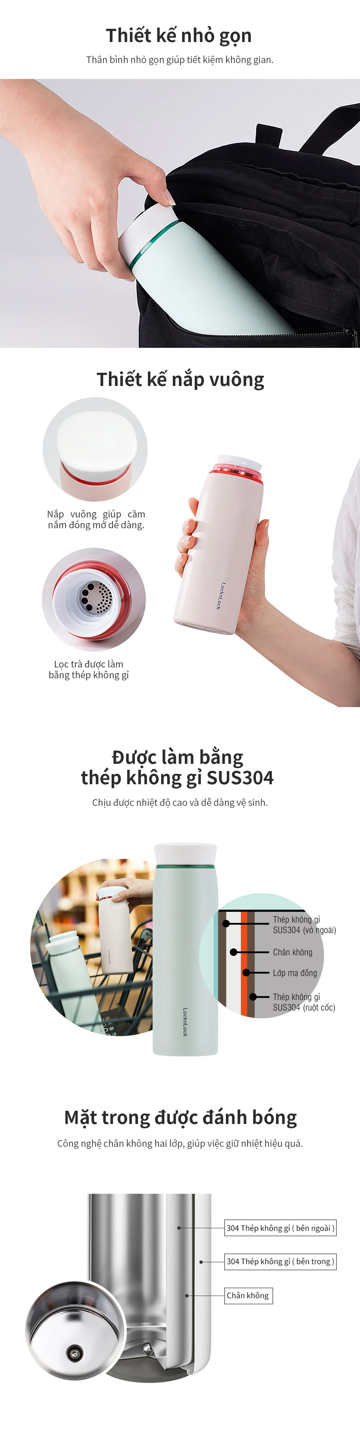 Bình Giữ Nhiệt LocknLock Feather Light Ring 460Ml - 4 Màu (Ngà, Mint, Hồng, Đen) - LHC4244 7 binh giu nhiet locknlock feather light ring 460ml 4 mau nga mint hong den lhc4244 description 1785055794