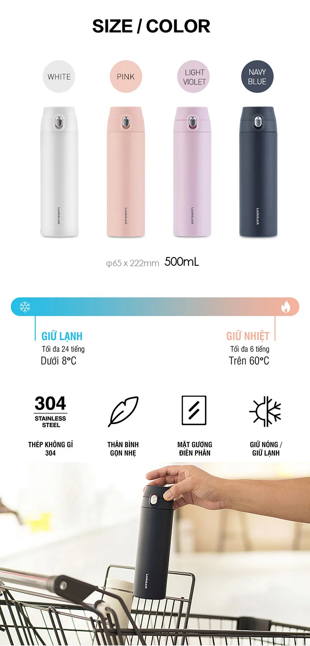 binh giu nhiet locknlock featherlight one touch tumbler 500ml 4 mau tim xanh navy hong trang lhc3257 description 1785055612