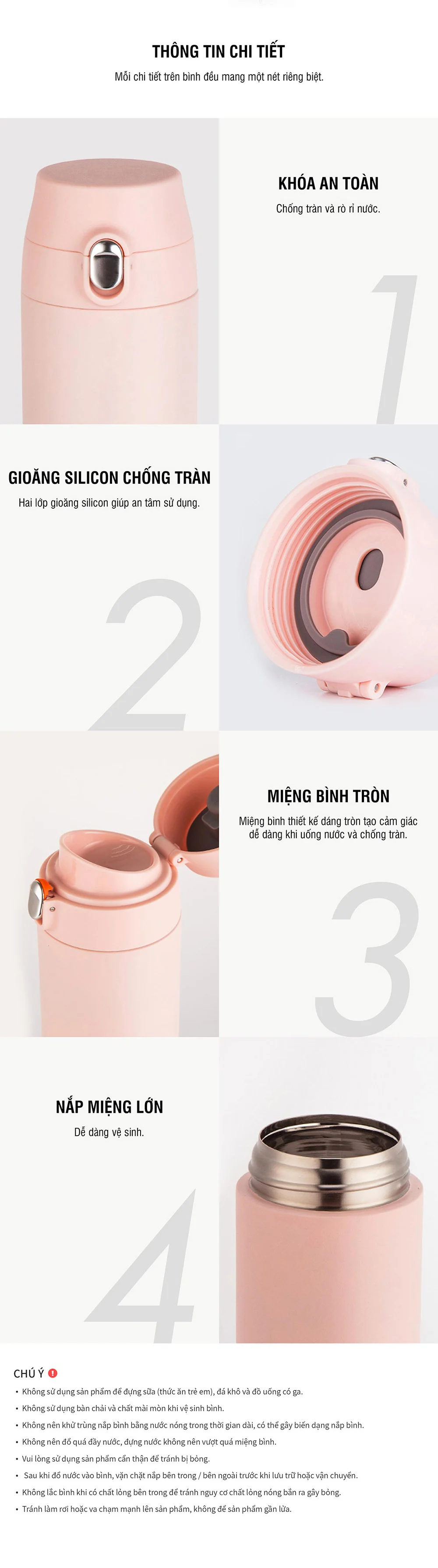 binh giu nhiet locknlock featherlight one touch tumbler 500ml 4 mau tim xanh navy hong trang lhc3257 description 1785055615