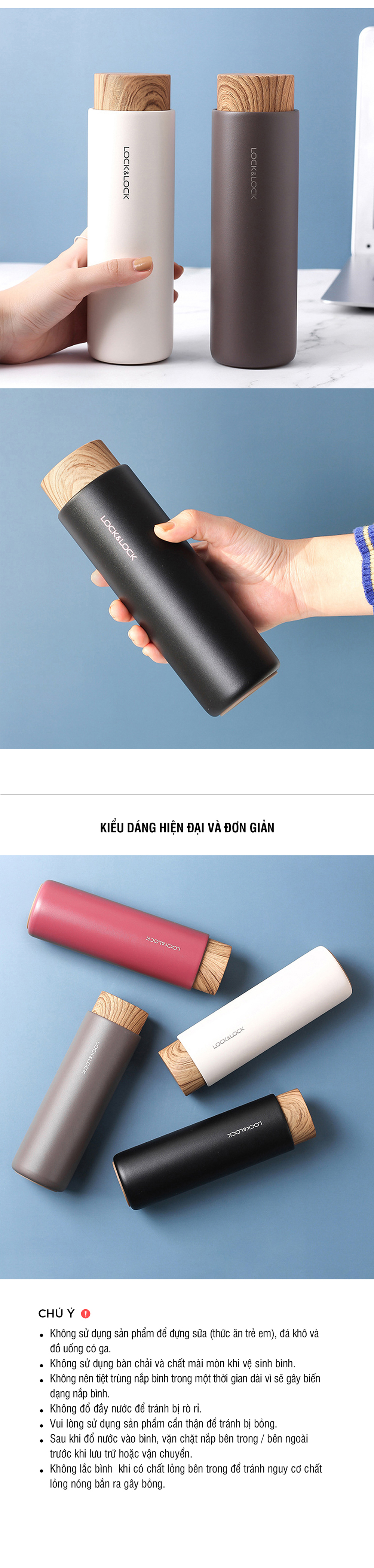 binh giu nhiet locknlock flat nap go 400ml 3 mau xam den trang lhc4227 description 1785056995
