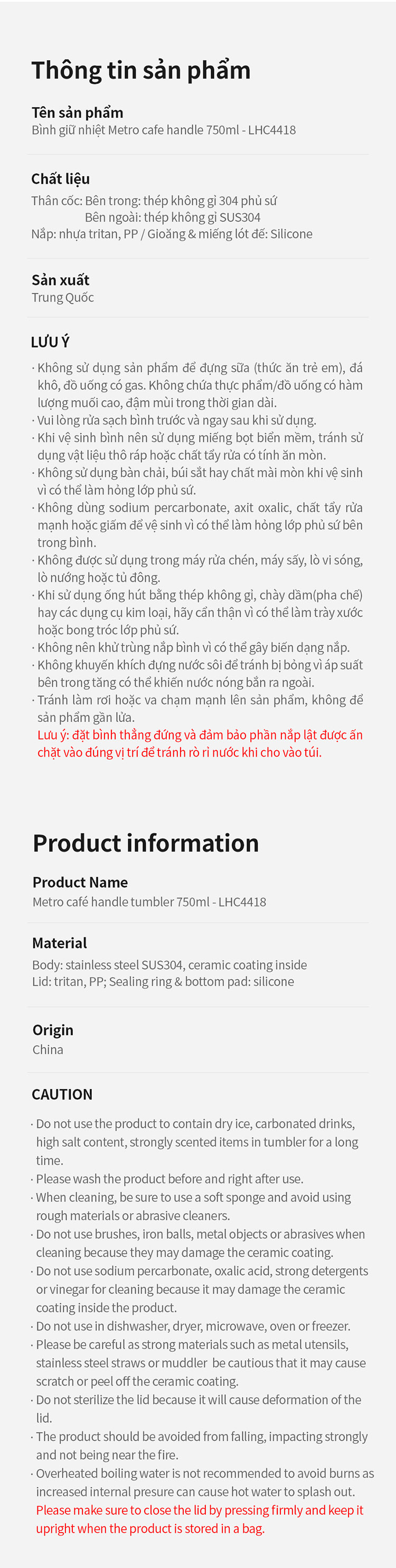 Bình Giữ Nhiệt LocknLock Metro Cafe 750ml, Thép Phủ Sứ - LHC4418 18 binh giu nhiet locknlock metro cafe 750ml thep phu su lhc4418 description 1785055458