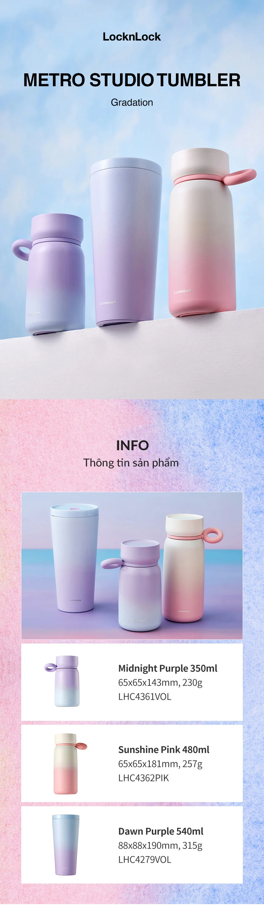 binh giu nhiet locknlock metro studio gradation tumbler 540ml 480ml va 350ml bang thep khong gi description 1785055881