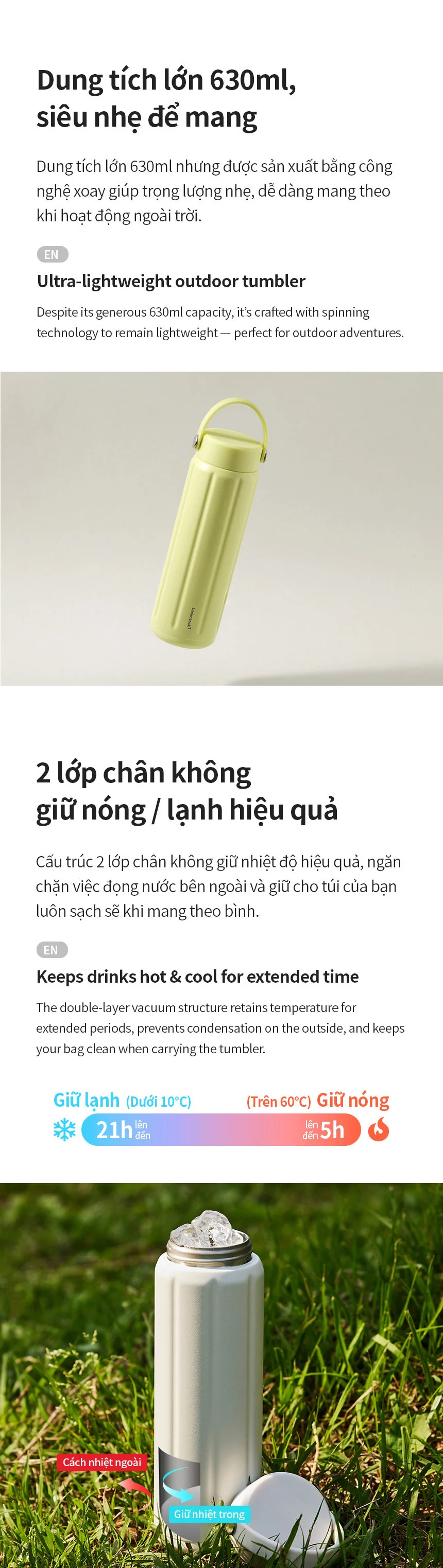 Bình giữ nhiệt LocknLock SLO ultralight tumbler LHC4427 siêu nhẹ dung tích 630ml thép không gỉ 304 có quai xách - 3 màu 8 binh giu nhiet locknlock slo ultralight tumbler lhc4427 sieu nhe dung tich 630ml thep khong gi 304 co quai xach 3 mau description 1785055515