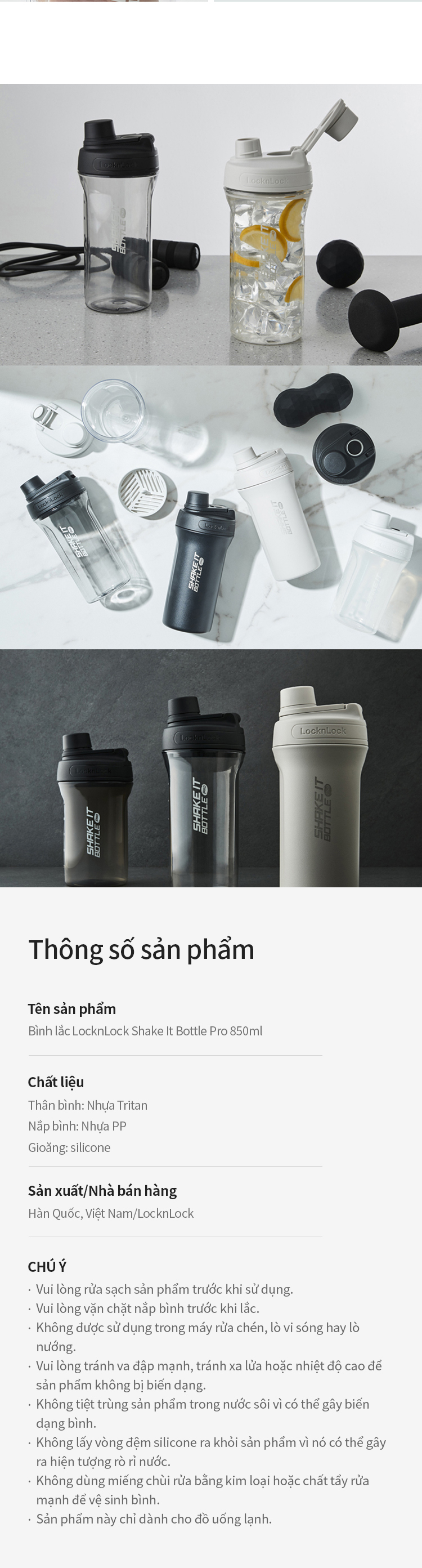 binh lac shake it bottle pro 850ml 2 mau den nhat locknlock abf944 description 1785057919