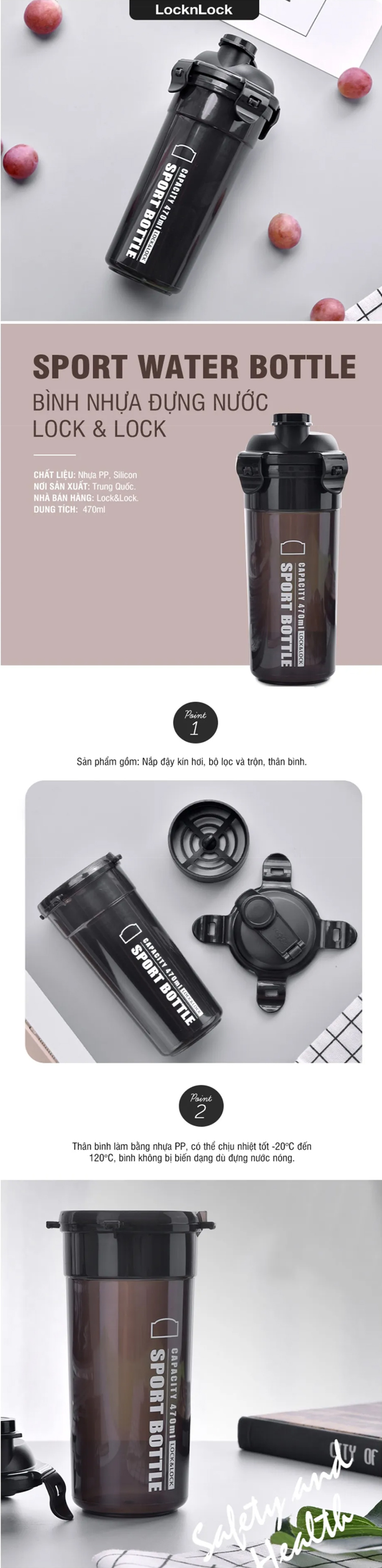 binh nhua dung nuoc locknlock sports water bottle 470ml mau den hpl931nbk description 1785058295