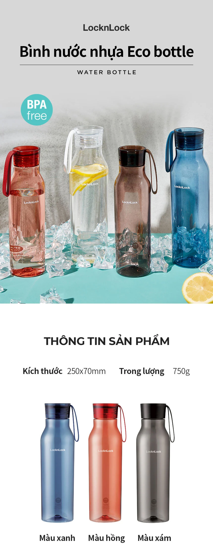 binh nuoc eco bottle 750ml 3 mau xanh duong xam hong locknlock abf664 description 1785057889
