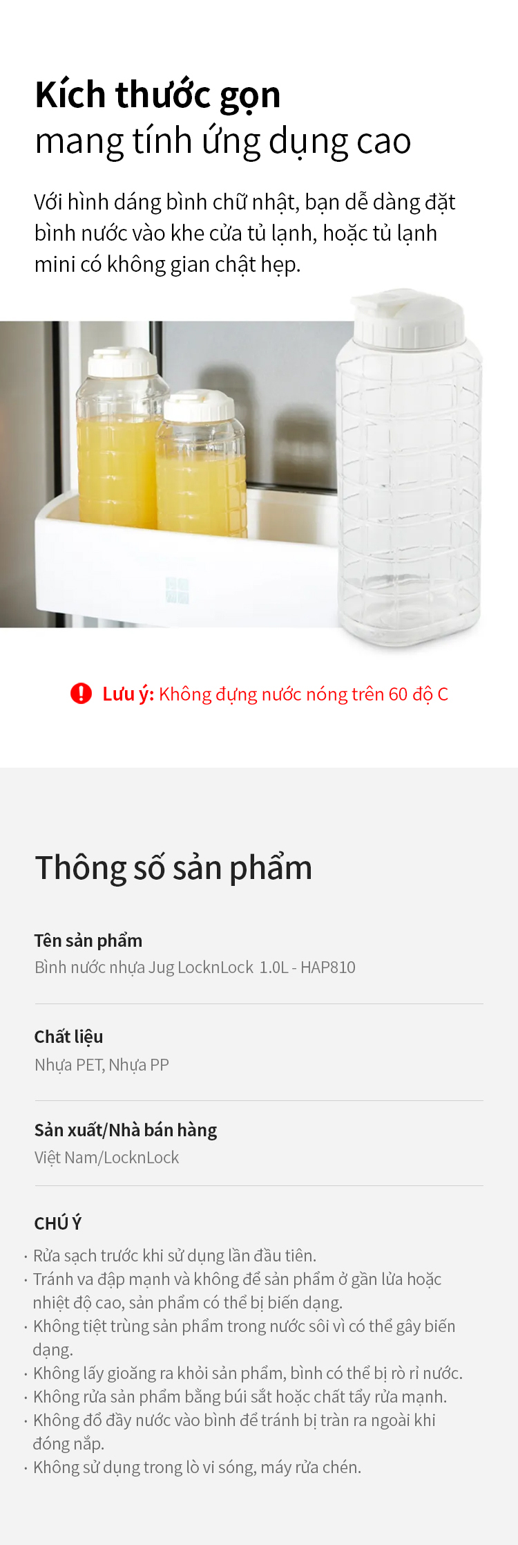 binh nuoc jug 1 0l nap mau trang locknlock hap810 description 1785058672