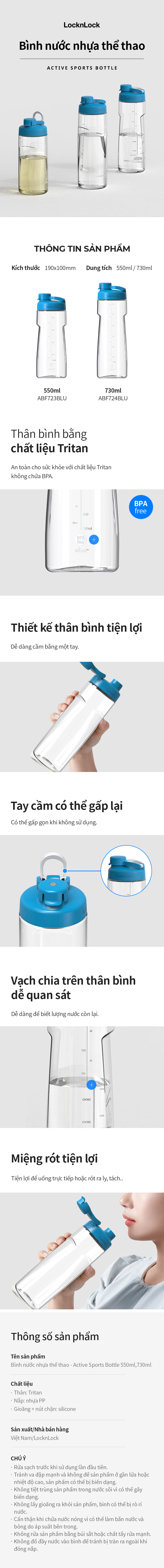 binh nuoc nhua active sports bottle 730ml mau xanh locknlock abf724blu description 1785057877