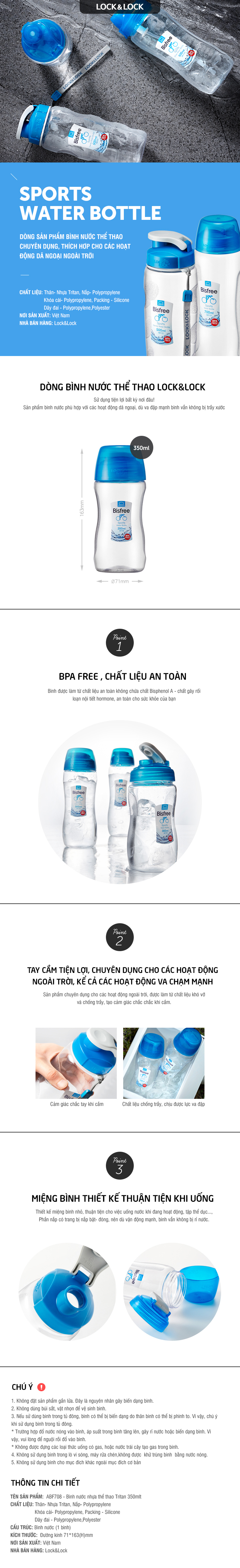 Bình Nước Nhựa Thể Thao Tritan 500ml - ABF710 - LocknLock 3 binh nuoc nhua the thao tritan 500ml abf710 locknlock description 1785057740