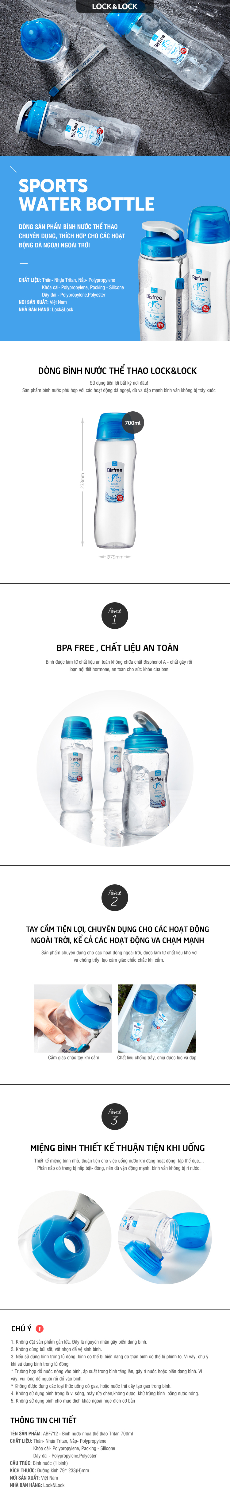 Bình Nước Nhựa Thể Thao Tritan 700ml - LocknLock - ABF712 2 binh nuoc nhua the thao tritan 700ml locknlock abf712 description 1785058338