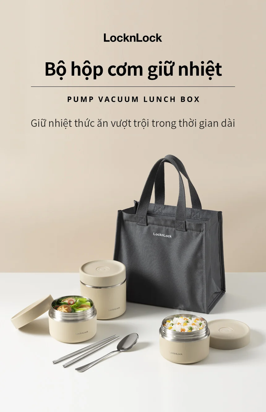 Bộ Hộp Cơm Giữ Nhiệt Locknlock Pump Vacuum Lunch Box (300Mlx2, 500Mlx1, Bộ Đũa Và Thìa, Túi) - 2 Màu (Be, Navy xanh nhạt) - LHC8052S02 12 bo hop com giu nhiet locknlock pump vacuum lunch box 300mlx2 500mlx1 bo dua va thia tui 2 mau be navy xanh nhat lhc8052s02 description 1785059332