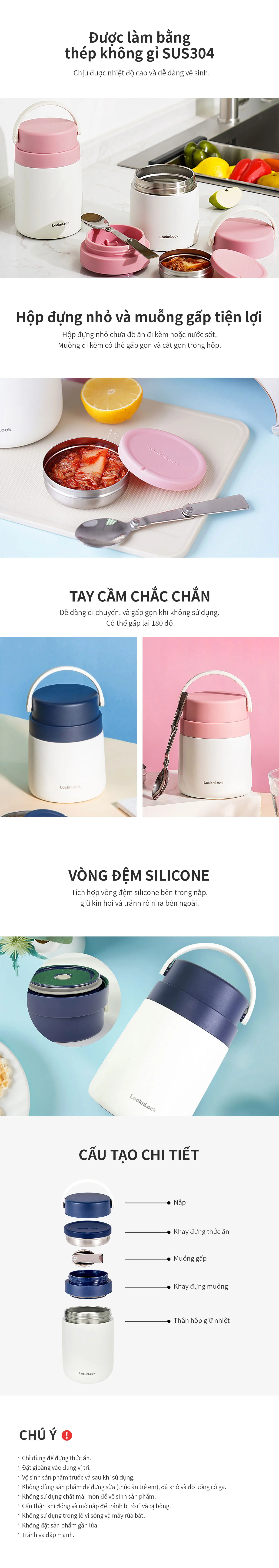 hop giu nhiet dung do an co tay cam handle food jar locknlock 700ml 2 mau navy hong lhc8042 description 1785059349
