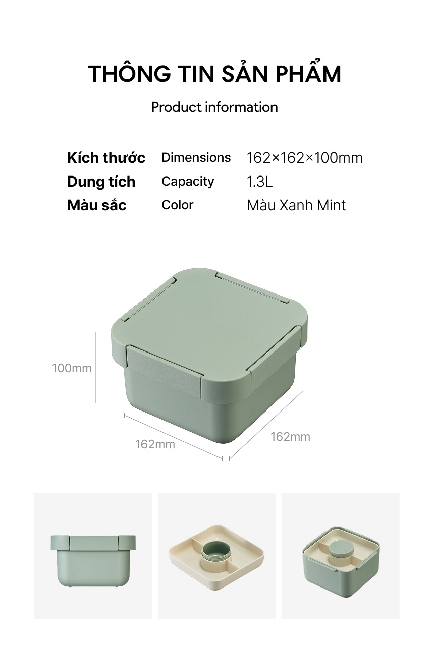 hop salad to go locknlock 1 3l nhua pp mau xanh mint lcb412 description 1785059500