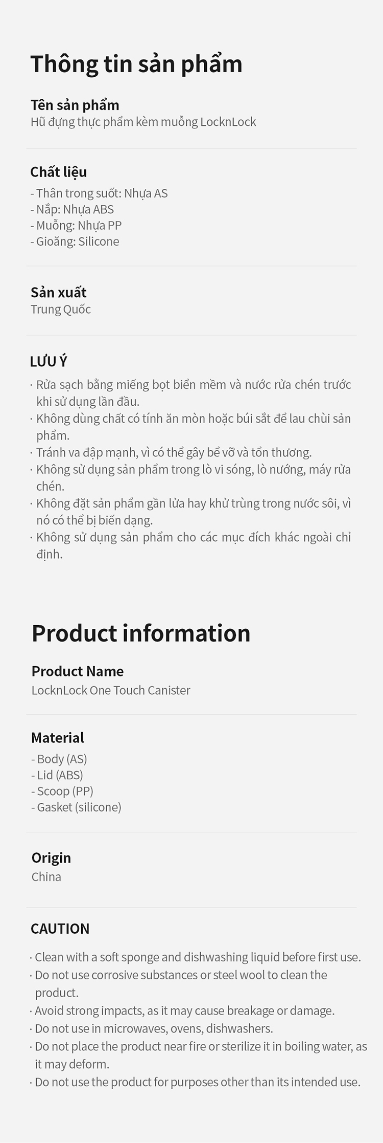 hu dung thuc pham kem muong one touch canister 2 3l 1 7l 1l mau trang hte904 hte905 hte906 description 1785060610