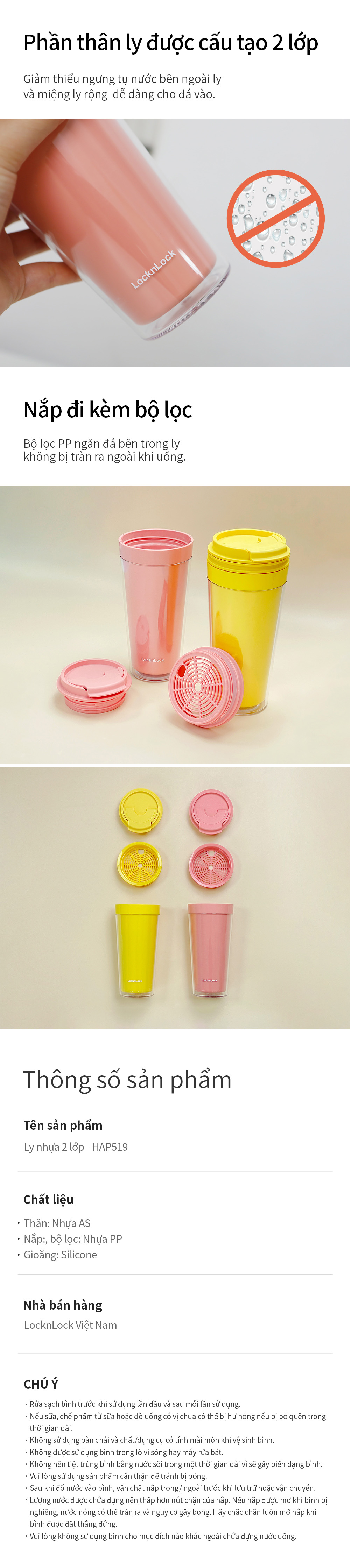 Ly Nhựa 2 Lớp LocknLock Bucket Cold Cup 580ml - 2 Màu (Vàng, Hồng) - HAP519 9 ly nhua 2 lop locknlock bucket cold cup 580ml 2 mau vang hong hap519 description 1785058158