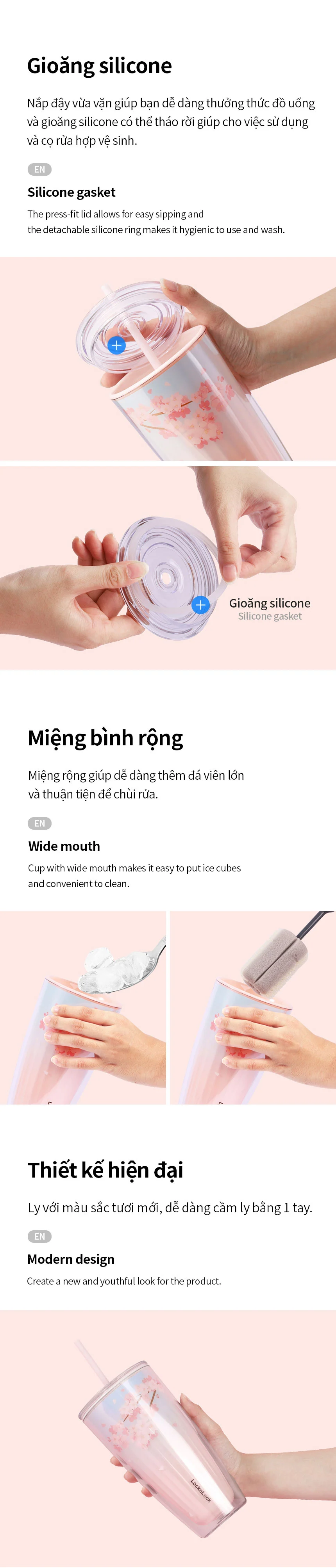 ly nhua 2 lop locknlock kem ong hut cherry blossom double wall cold cup 750nl 2 mau hong trang hap522pik hap522wht description 1785058312