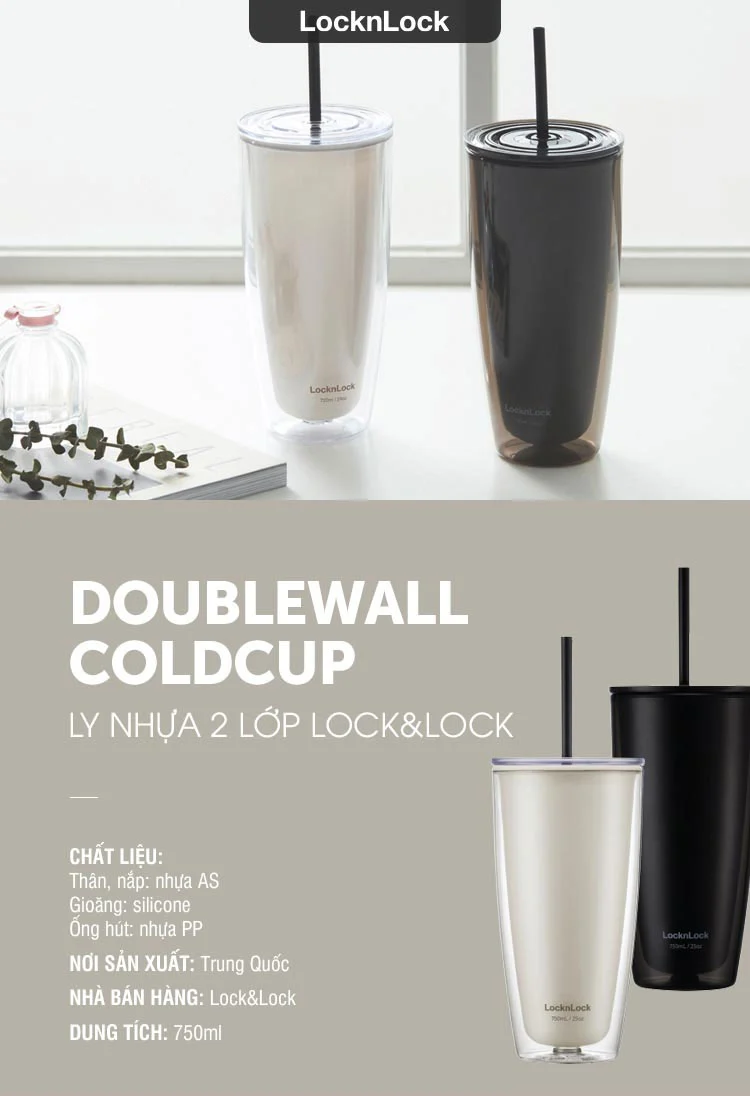 Ly Nhựa Có Ống Hút Lock&Lock - 750ml - 4 Màu (Đen, Ngà, Xanh Nước Biển, Vàng) - HAP507 5 ly nhua co ong hut locklock 750ml 4 mau den nga xanh nuoc bien vang hap507 description 1785057850