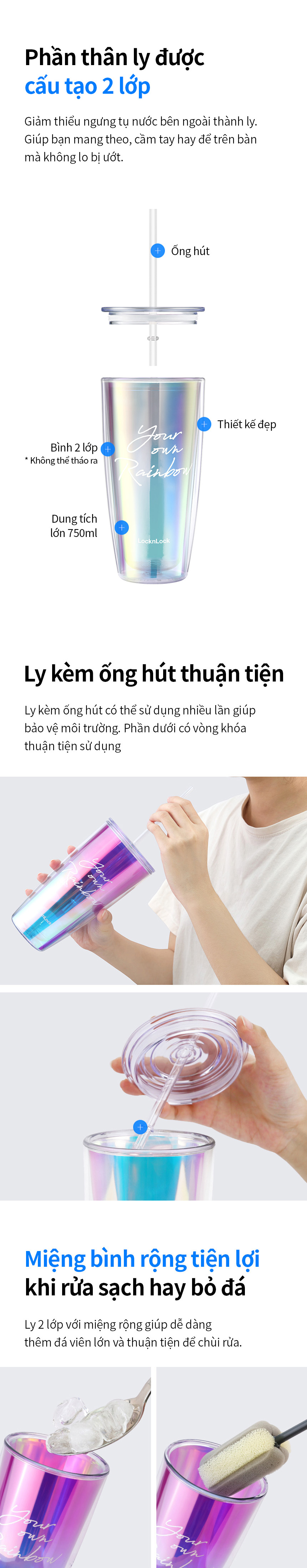 Ly Nhựa Hai Lớp LocknLock Rainbow Double Wall Cold Cup 750ml - 2 Màu (Tím, Trắng) - HAP507 7 ly nhua hai lop locknlock rainbow double wall cold cup 750ml 2 mau tim trang hap507 description 1785057730