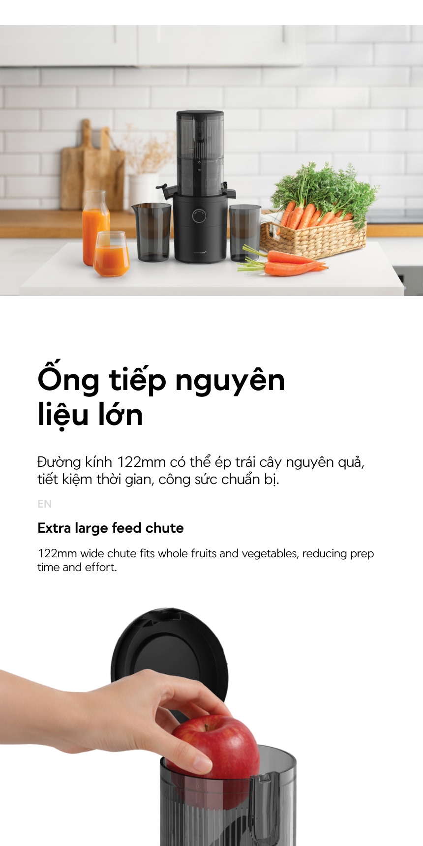 Máy ép chậm Locknlock Slow juicer 220-240V, 50/60Hz, 200W - Màu đen - EJJ441BLK 11 may ep cham locknlock slow juicer 220 240v 50 60hz 200w mau den ejj441blk description 1785045195 1