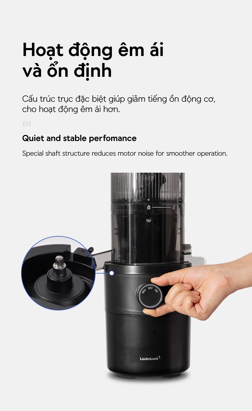 Máy ép chậm Locknlock Slow juicer 220-240V, 50/60Hz, 200W - Màu đen - EJJ441BLK 16 may ep cham locknlock slow juicer 220 240v 50 60hz 200w mau den ejj441blk description 1785045200