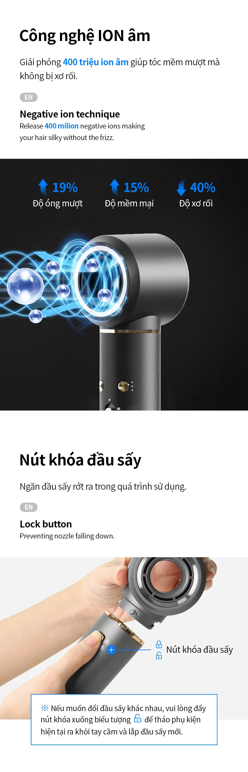 may say tao kieu toc locknlock multi hair dryer 220v 1300w 50hz mau xam ena426gry description 1785052699