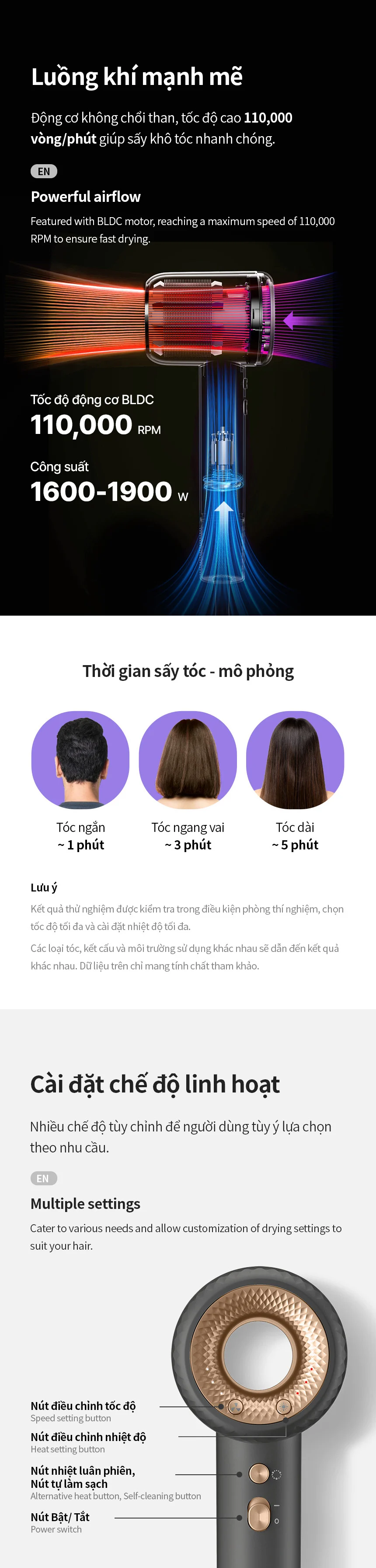 may say toc ion am locknlock hair dryer dau say tu 360 do chuc nang tu lam sach ena316gry description 1785052552