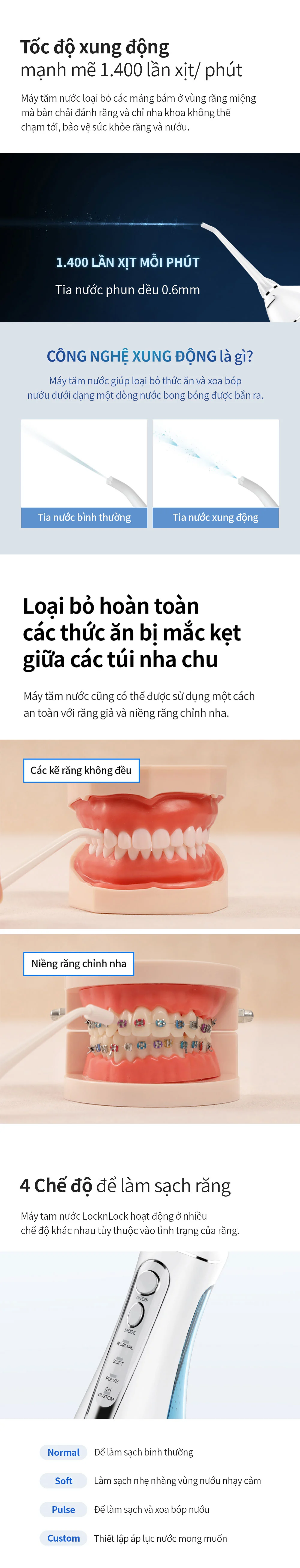 may tam nuoc khong day locknlock cordless oral irrigator 200ml mau xanh da troi enr156blu description 1785051270