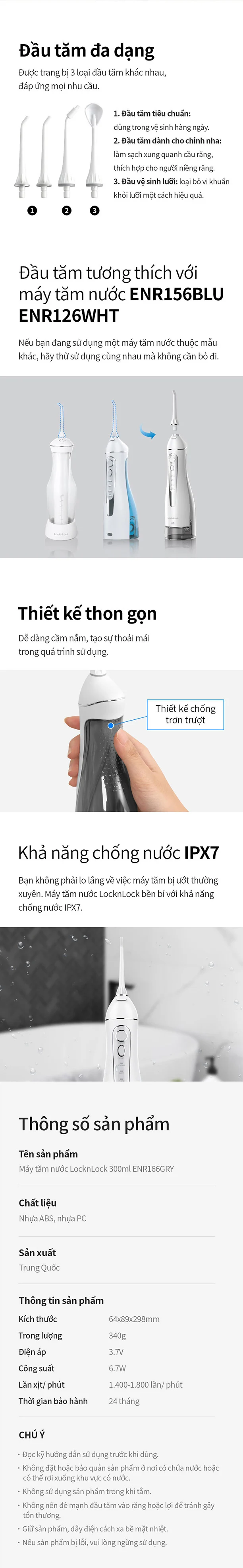 may tam nuoc locknlock jumbo oral irrigator 300ml mau xam enr166gry description 1785051320