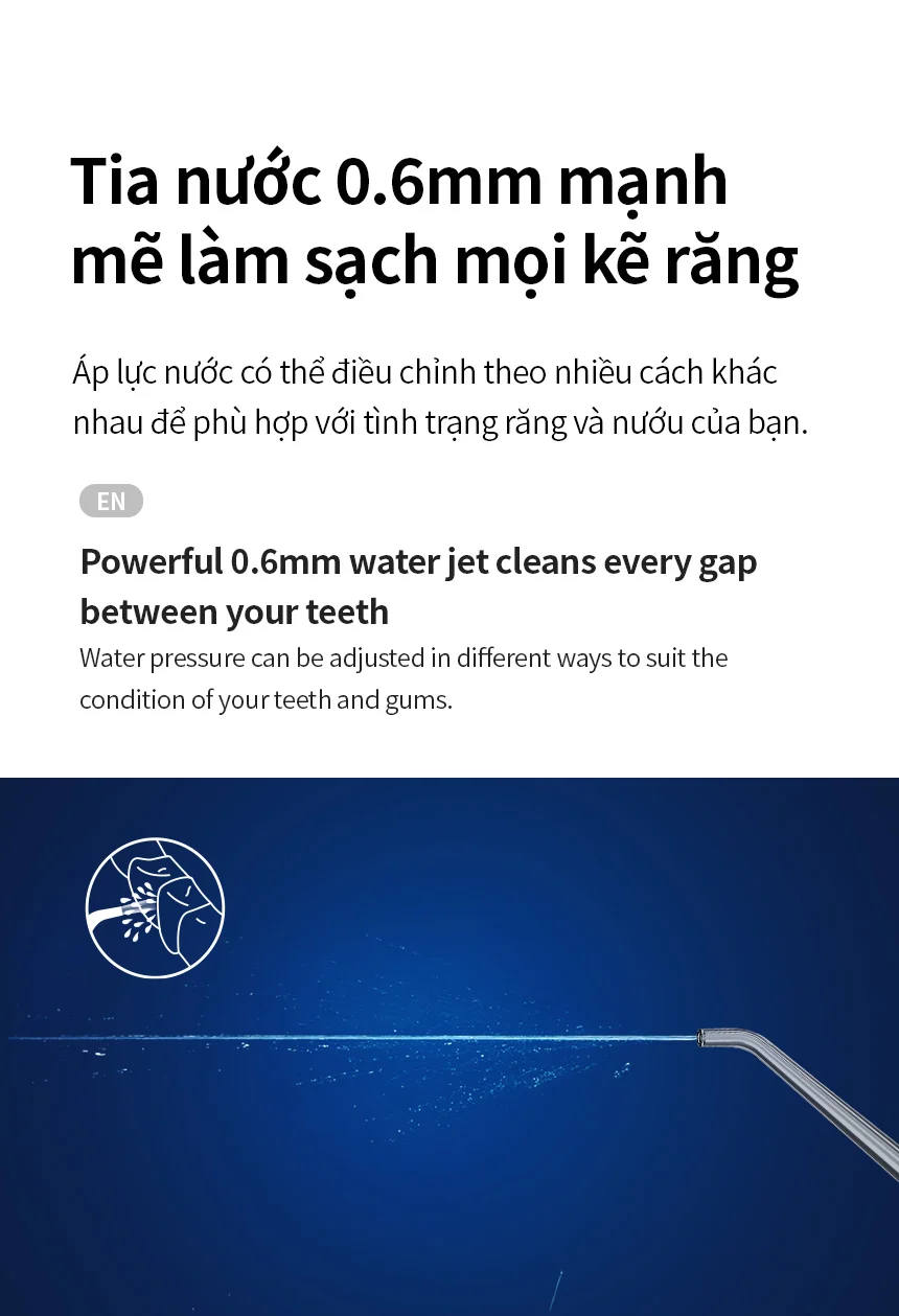 may tam nuoc locknlock rechargeable oral irrigator 3 7v 8w 250ml mau trang enr154wht description 1785051290