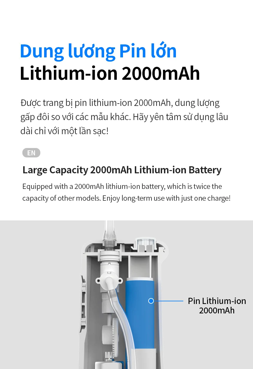 may tam nuoc locknlock rechargeable oral irrigator 3 7v 8w 250ml mau trang enr154wht description 1785051291