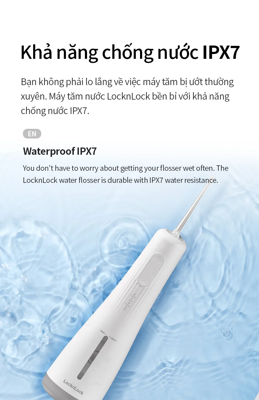 may tam nuoc locknlock rechargeable oral irrigator 3 7v 8w 250ml mau trang enr154wht description 1785051292 1