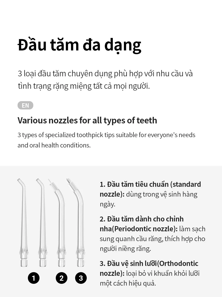 may tam nuoc locknlock rechargeable oral irrigator 3 7v 8w 250ml mau trang enr154wht description 1785051292