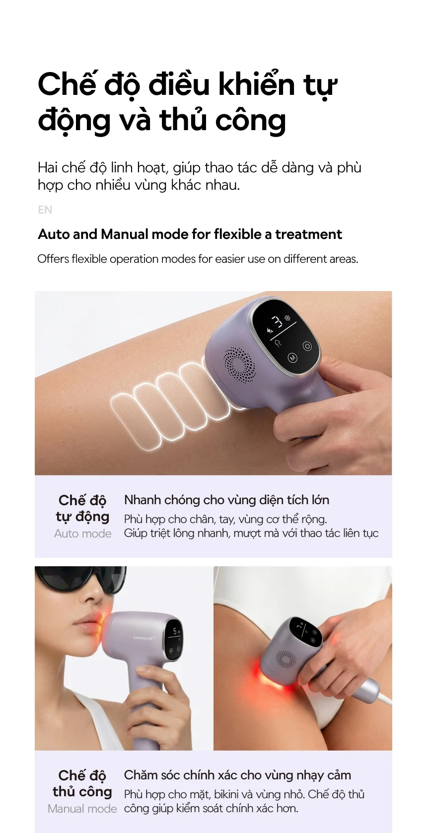 Máy Triệt Lông tại nhà IPL LocknLock Ice Cooling, 9 Mức Năng Lượng, Bước Sóng 600-1200nm, Màn Hình LCD, Chế Độ Tự Động - ENC311PUP 15 may triet long tai nha ipl locknlock ice cooling 9 muc nang luong buoc song 600 1200nm man hinh lcd che do tu dong enc311pup description 1785052789 1