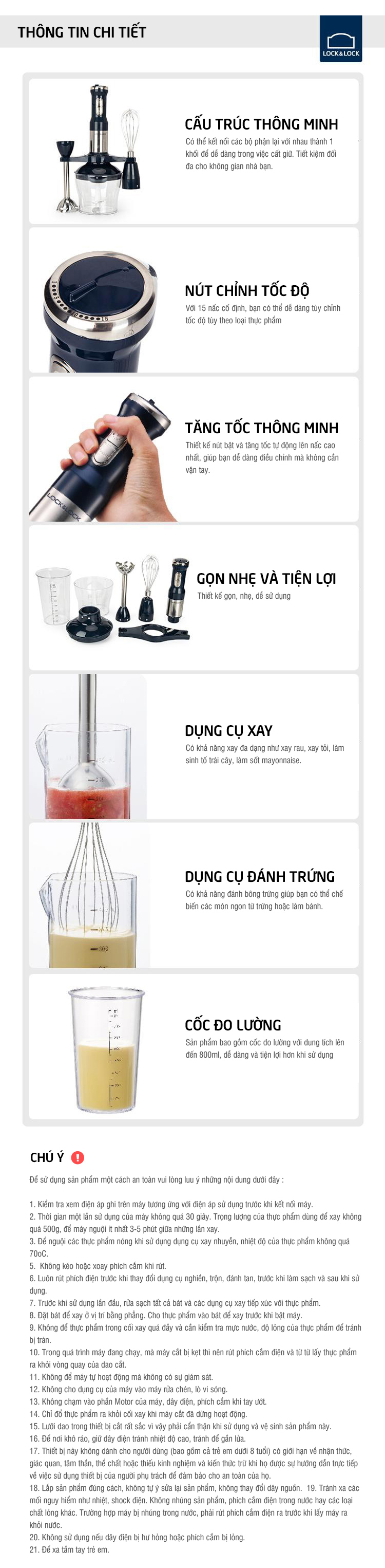 Máy Trộn Thực Phẩm Đa Năng LocknLock (Nghiền, Trộn, Đánh Tan, Đo Lường) 0.8L, 220V, 50Hz, 420W, 248x147x230mm - Màu Xanh Navy - ELHB-220 6 may tron thuc pham da nang locknlock nghien tron danh tan do luong 0 8l 220v 50hz 420w 248x147x230mm mau xanh navy elhb 220 description 1785044869