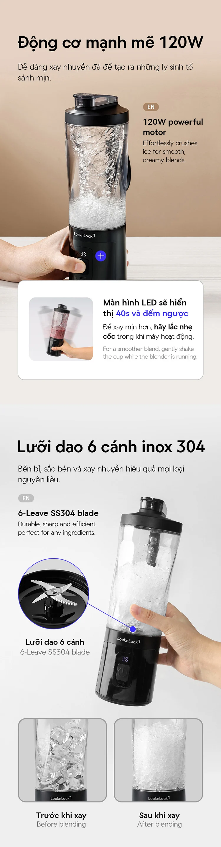 may xay sinh to cam tay locknlock dung tich 600ml mau den ejj356blk description 1785044834