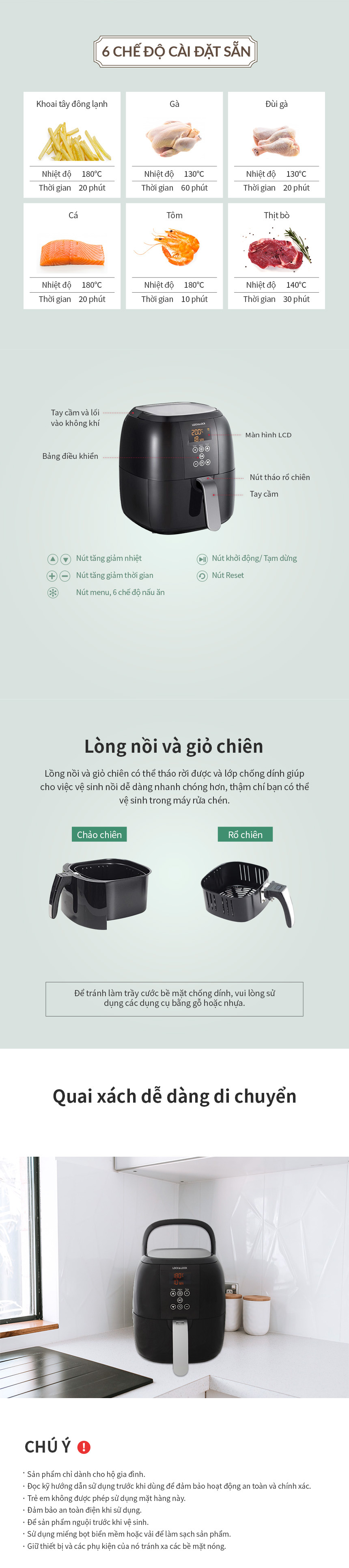Nồi Chiên Không Dầu Lock&Lock Digital Eco Fryer - 3L, 5.1Kg - Màu Đen - ECF-300B 4 noi chien khong dau locklock digital eco fryer 3l 5 1kg mau den ecf 300b description 1785042033