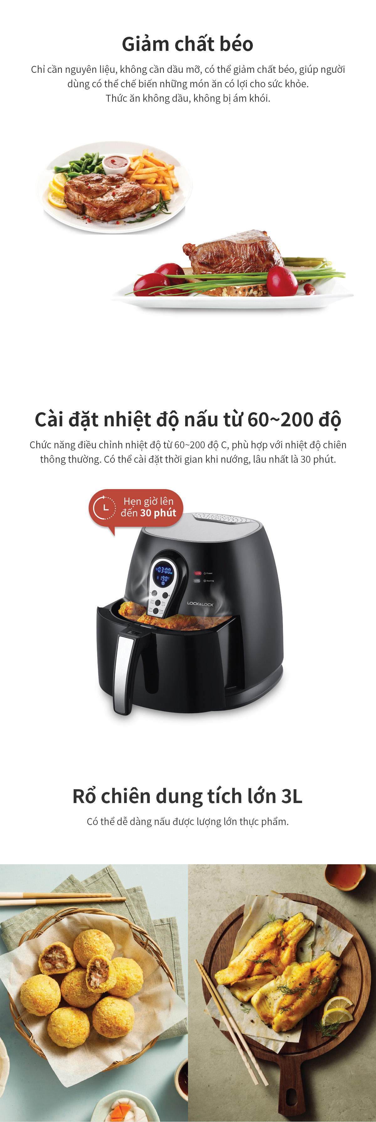 Nồi Chiên Không Dầu LocknLock 3.0L - Màu Đen - EJF276 5 noi chien khong dau locknlock 3 0l mau den ejf276 description 1785043640