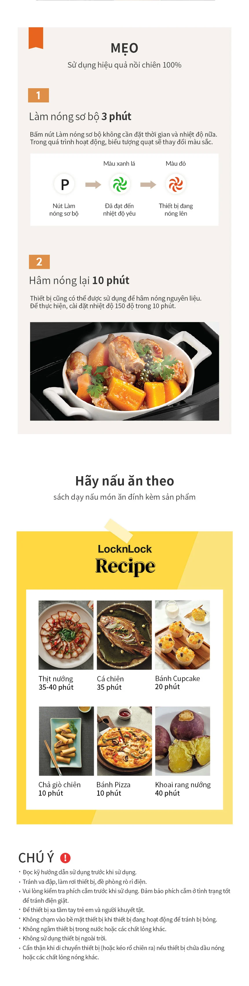 Nồi Chiên Không Dầu LocknLock Air Fryer 5.5L - Màu Đen - EJF284BLK 7 noi chien khong dau locknlock air fryer 5 5l mau den ejf284blk description 1785041265