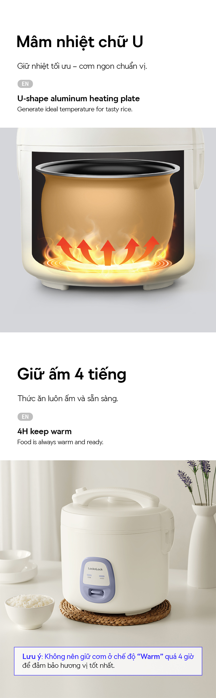 Nồi cơm điện LocknLock 220V, 50Hz, 700W, 1.8L – Màu ngà - EJR462IVY 10 noi com dien locknlock 220v 50hz 700w 1 8l mau nga ejr462ivy description 1785047438