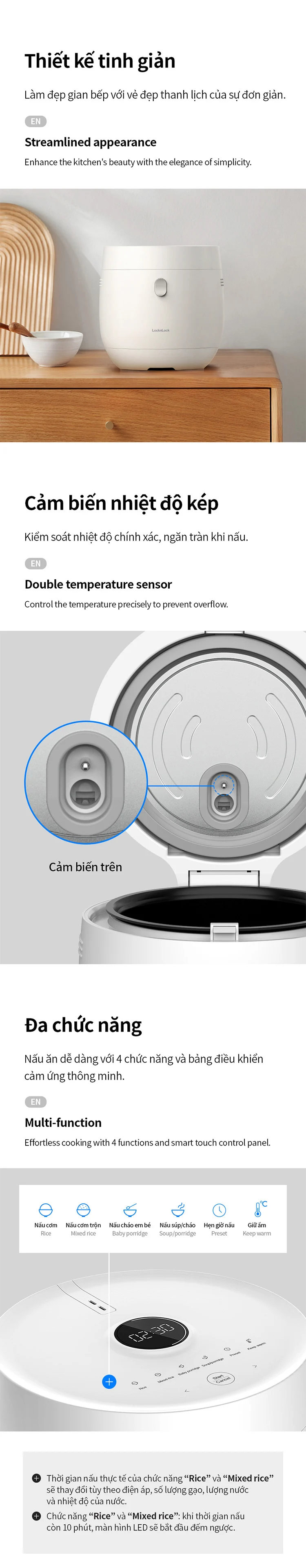 noi com dien tu locknlock pearl rice cooker 220 240v 50 60hz 350w 1 0l mau trang ejr376wht description 1785047514