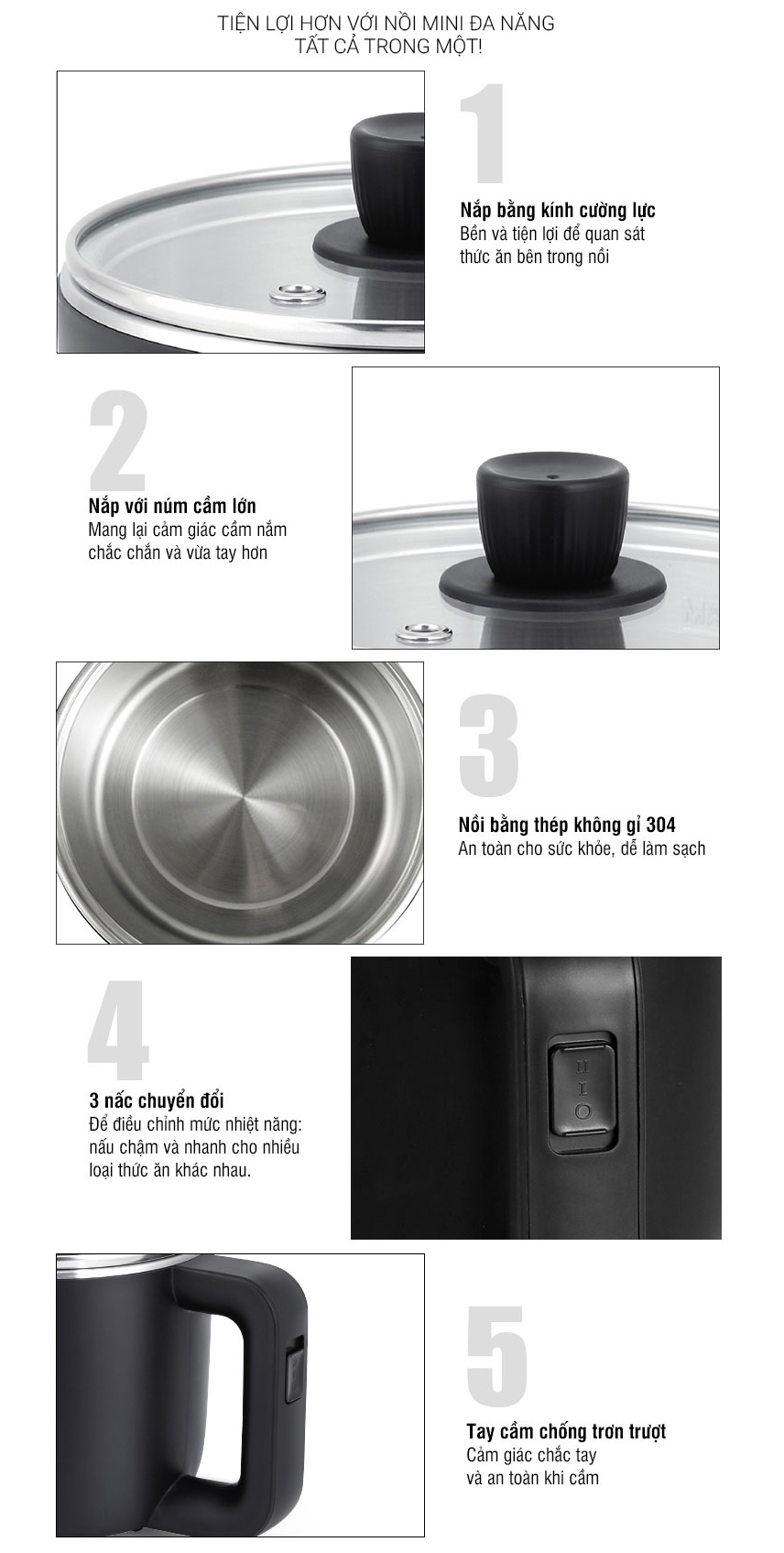 noi dien da nang 0 8l 220v 50hz 600w mau den locknlock ejp116blk description 1785046513